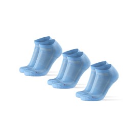 DANISH ENDURANCE Cushioned Ankle Running Socks for Long Distances, Anti-Blister, Men & Women, 3 Pack, Light Blue, 3-5