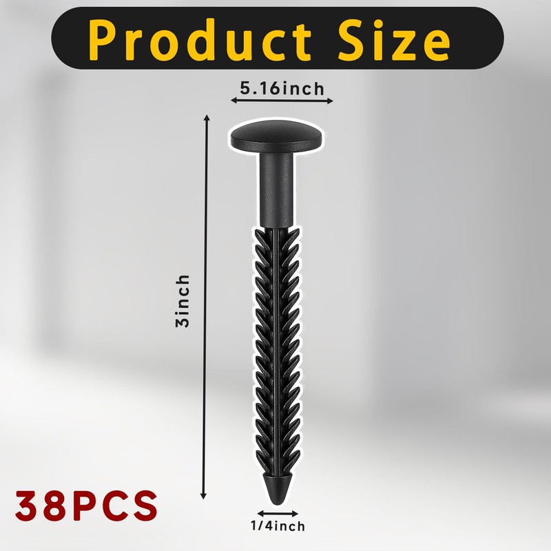 38 Pack Vinyl Shutter Fasteners for Windows Outside, Plastic Shutter