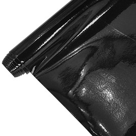 Glossy Mirrored Faux Leather Roll 11.8"x53"(30xmx135cm) Solid Color Shiny Vinyl for DIY Bows Earrings Crafts (Black)