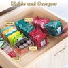 DIBALIYI 3PCS Plastic Tea Box, Clear Tea Bag Storage, Divided