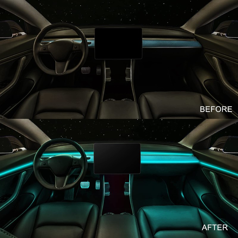 LIGHEID RGB Acrylic Interior Car LED Strip Light 43-inch, which