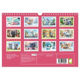 Katzen-Paradies. Entzückende Cartoon-Kätzchen zum verlieben (Wandkalender 2026 DIN A4 quer), CALVENDO Monatskalender