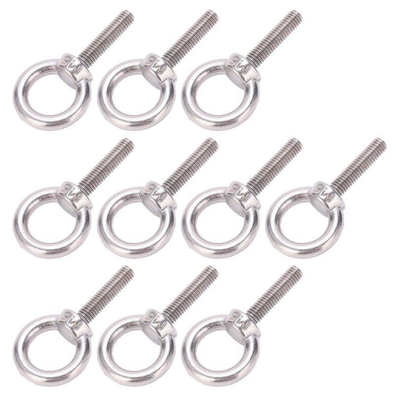 10Pcs Eye Bolt 304 Stainless Steel Lifting Round Ring Screw