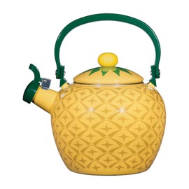 Whistling Tea Kettle for Stove Top Enamel on Steel Teakettle, Supreme Housewares Pineapple Design Teapot Water Kettle Cute Kitchen Accessories Teteras (2.1 Quart, Pineapple)