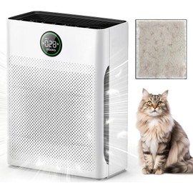 Purificador de aire MOOKA para hogar, habitación grande hasta 2200 pies cuadrados, con filtro lavable, visualización PM 2.5, sensor de calidad del air