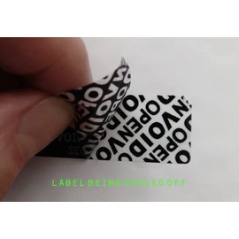 Product Protection Black with White Printing Tamper Evident Security Labels Stickers X 100 Each with Unique Serial Number