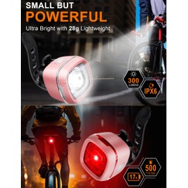 2024 New 5+5 Modes IPX6 Waterproof Bike Light,Type-C Rechargeable Bike Lights for Night Riding, 17 Hrs Long Life Bicycle Lights Front and Rear,Headlight Taillight for Men Women Kids Road Mountain
