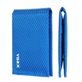 VBAX VBAX Microfiber Waterproof RFID Slim Bifold Wallet for Men - Minimalist Front Pocket Card Holder Holds up to 10 Cards and Cash, Blue