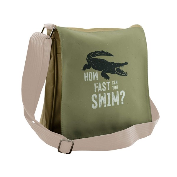 Lunarable Alligator Messenger Bag, How Fast Can You Swim, Unisex