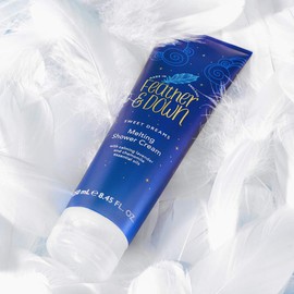 Feather & Down Sweet Dream Melting Shower Cream (250ml) - With Calming Lavender & Chamomile Essential Oils. Cruelty Free. Vegan Friendly. Natural Extracts.
