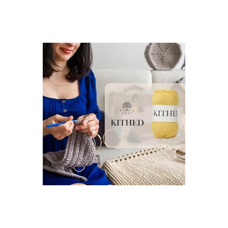 KITHED Cotton YarnÔºå10.5ozÔºå526yardÔºå3 Pack ÔºåSoft Yarn for Crocheting and Knitting