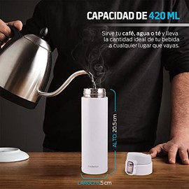 Redlemon 2 Termos para Café de Acero Inoxidable 420 ml con Tapa Hermética                                                                             