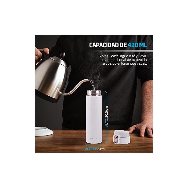 Redlemon 2 Termos para Café de Acero Inoxidable 420 ml
