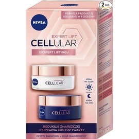 NIVEA Cellular Expert Lift Anti-Age Face Cream Set – Day & Night Moisturizers with Bakuchiol and Dual Hyaluronic Acid, 2 × 50 ml (100 ml) – Anti-Wrinkle, Firming and Skin-Renewing Care for Mature Skin