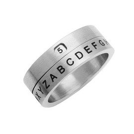 Decoder Ring for Secret Codes - Spinner Spy Ring (Silver, 7)