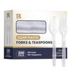 200 Count Plastic Silverware Heavy Duty - Clear Plastic Forks