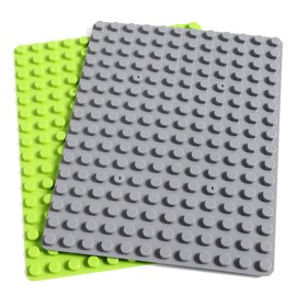 INIBUD Foundation Block Plate Compatible with Duplo 16x12 Pouches, Set of 2 (1 Light Green + 1 Gray)