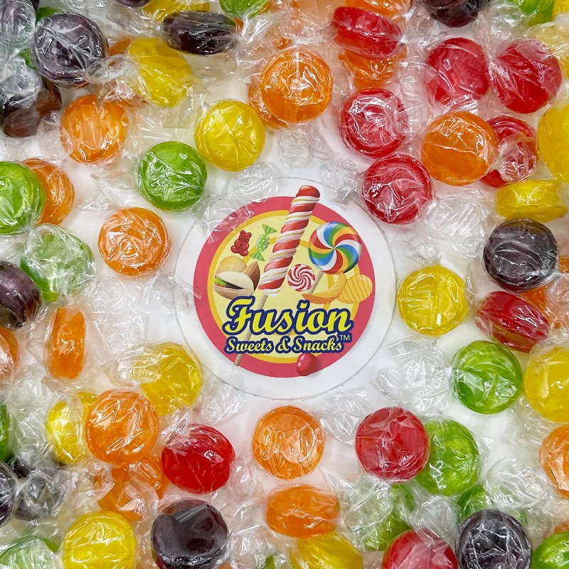 Assorted Fruit Buttons Hard Candy - 1 Pound Bulk Bag