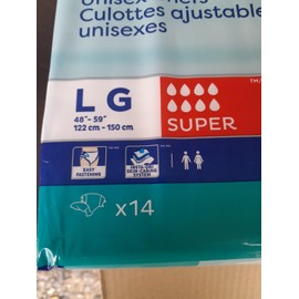 Tena Proskin Unisex Briefs  14 Count Super Absorbency Size Large