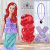 CXAFQ Pack of 4 Mermaid Suit, Including Red Wig, Crown,