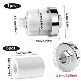 LEIMEND Universal Shower Filter with 6 Filter Cartridges, Effective in Filtering Water Contamination, Compatible with Most Shower Heads