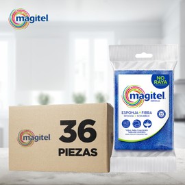 Magitel Esponja Doble Uso No Raya: 36 Unidades, Fibra para tallar sin rayar y esponja para superficies delicadas en uno, limpieza suave y eficaz para superficies delicadas