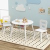 Costzon Kids Table and Chair Set, White Wooden Activity Table