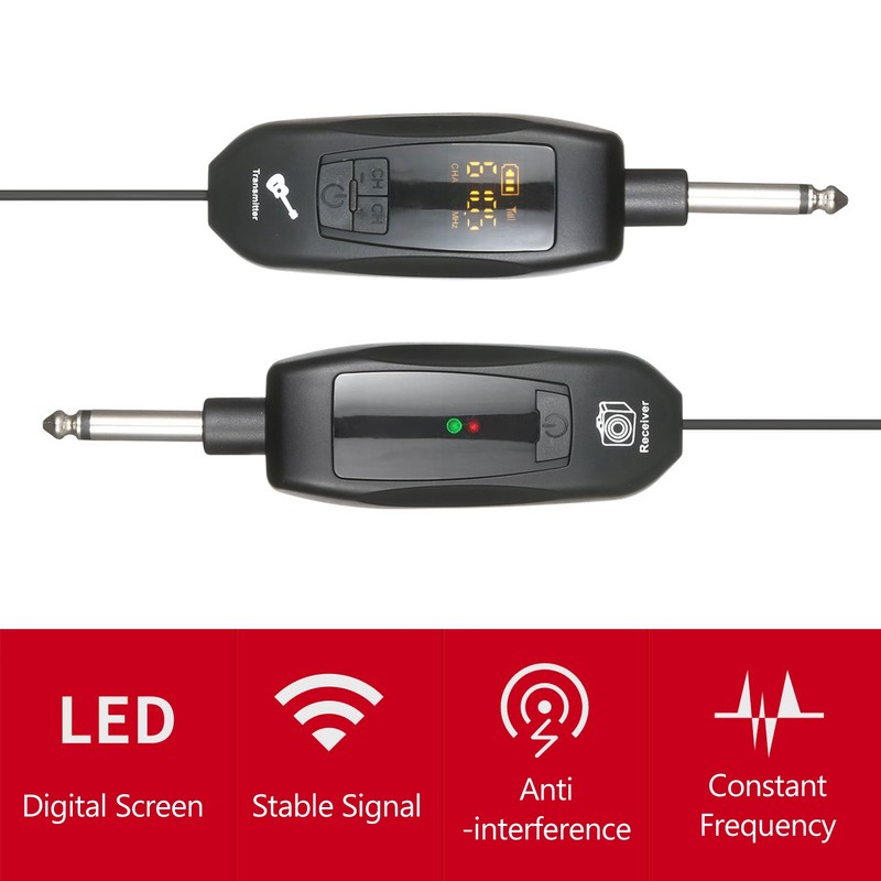 UHF Wireless Transmitter and Receiver 6.35mm Standard Audio Plug Wireless