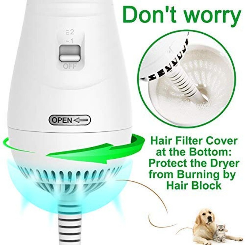 LIVEKEY 2-in-1 Pet Grooming Dryer with Adjustable Temperature and Slicker