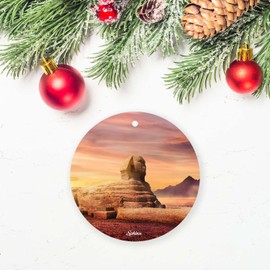 Pyramid Sphinx Christmas Ornaments Egypt City Souvenir,Xmas Tree Hanging Ornaments Ceramic Keepsake
