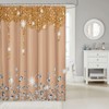 Silver Glitter Print(No Glitter) Shower Curtain Bling Party Decorations Bathroom