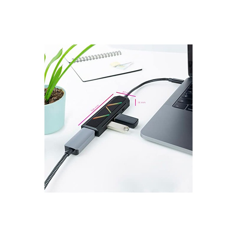 USB C Hub with Dual USB-A and One USB-C Port