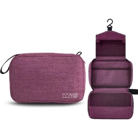 Yuexitech Hanging Travel Toiletry Bag, Large Foldable Toiletry Bag, Cosmetics Makeup Bag Organizer for Travel Size Accessories Violet