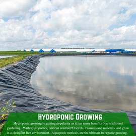 FPS - Dura-Smooth Hydroponics Plastic Liner 20 mil Black/White - Hydroponic Growing Kit, Hydroponic Liner, Hydroponics, Hydroponic Growing, Pond Liner, Durasmooth (6' x 10')