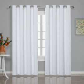 Blackout Curtain, 1 Piece, UV Protection, Thermal Insulation, Energy Saving, Stylish, Width 55.1 Inches (140 cm), Length 94.5 Inches (240 cm), Gray-White