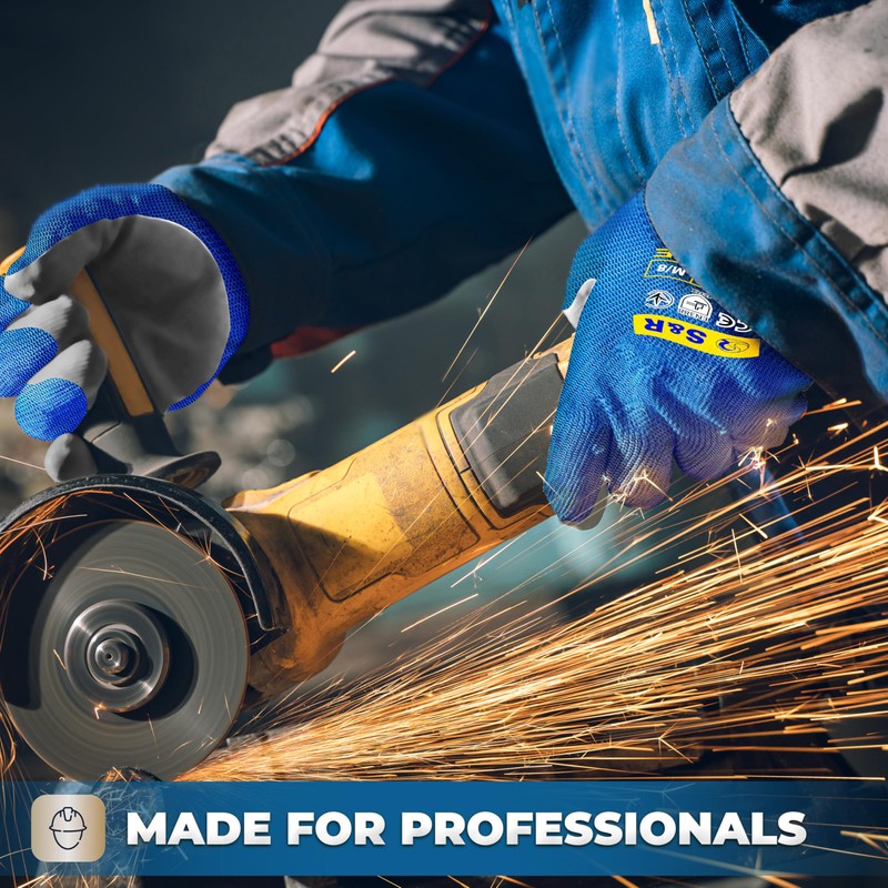 S&R Protective Gloves 12 Pairs with Nitrile Coating in XL/10,