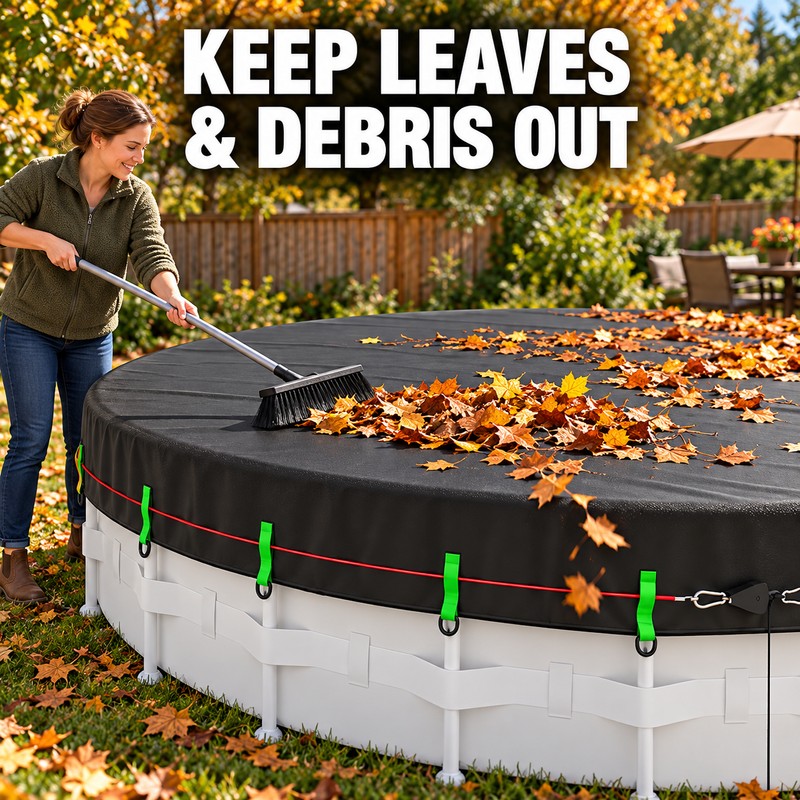 24 Ft Round 420D Oxford Winter Above Ground Pool Cover