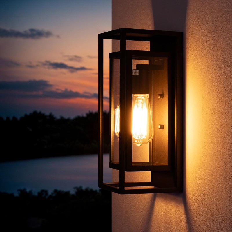 mirrea 14" Classic Outdoor Wall Sconce 1 Light in Rectangular