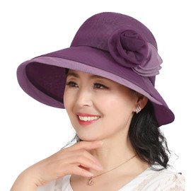 Bao Core UV Protection Hat, Grandma, Summer, Ladies' Hat, Elderly Woman, Elegant, Wide Brim Hat, Sunshade, Farm Work, Sea Play, Beach Hat, Heatstroke Prevention, Breathable, Fishing, Outing, Travel,