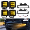Wsays 4x 24W Amber LED Fog Light Pods with Quick-Detach