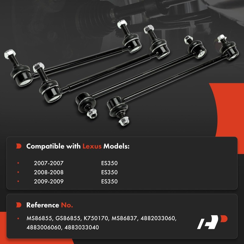 A-Premium Set of 4, Front and Rear Sway Bar Link