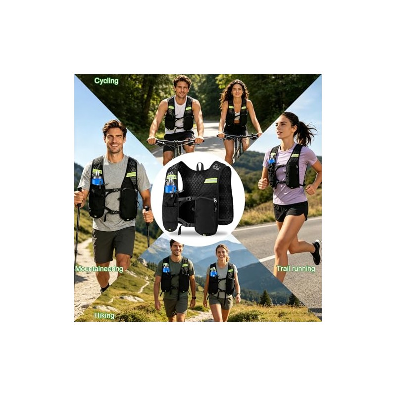 Running Vest for Men and Women, Hydration Backpack with Water