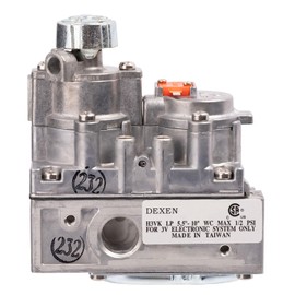 Dexen H3V-K-L1 3-Volt OEM CSA Certified Adjustable H3VK IPI Propane Gas Valve for Fireplaces, Stoves, and Gas Logs