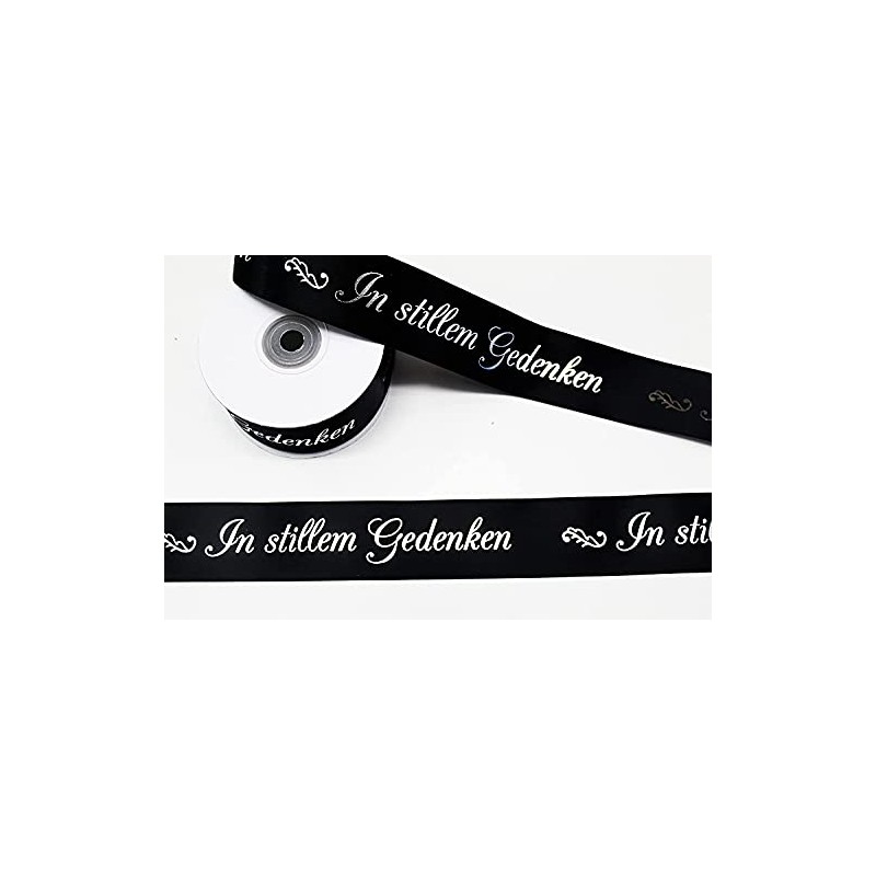 CaPiSo 5 m Mourning Ribbon 40 mm Width Black with