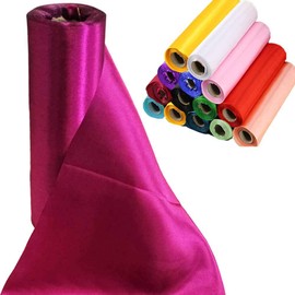 Time to Sparkle 29cmx20m (Dark Purple) Satin Roll Sash Fabric Chair Cover Bows Table Runner Sashes Swags for Wedding Party