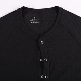 Men's Long Sleeve Pyjamas Sleepwear One Piece Button Down Pyjamas, black