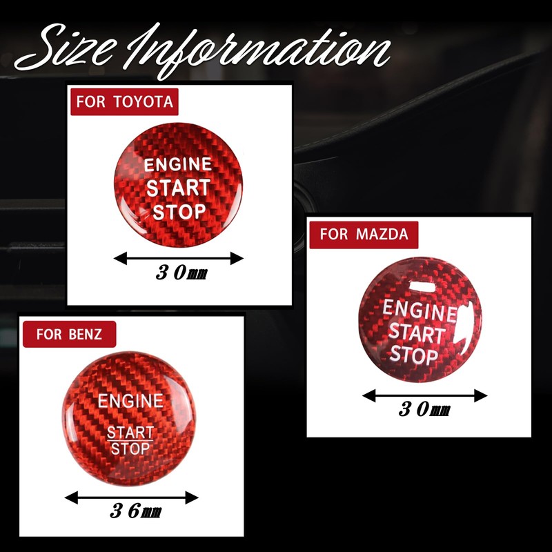 Dr.nao Mazda Starter Ring Engine Start Button Cover, Engine Starter