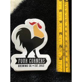 FOUR CORNERS Brewing craft beer sticker ~ Rooster Logo NEW ~ Dallas, TX