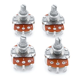 Xuxing 4PCS Guitar Large Potentiometer Audio Volume Taper Pots for Electric Guitar or Bass Guitar (A250K, Long 18mm Shaft)