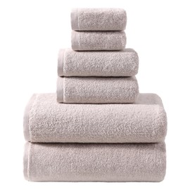 REDKISS Premium 6 Piece Cotton Towels Set - 2 Washcloths Towel, 2 Handtowels, 2 Bathtowels, Soft Super Absorbent, No Shedding & Fade-Resistant | for Bathroom, Gym, Spa | Adults, Family Use-Pink